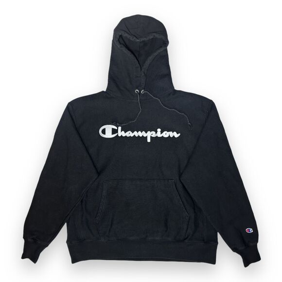 Champion Other - VTG Champion Premium Reverse Weave Hoodie Large Black Heavyweight Streetwear